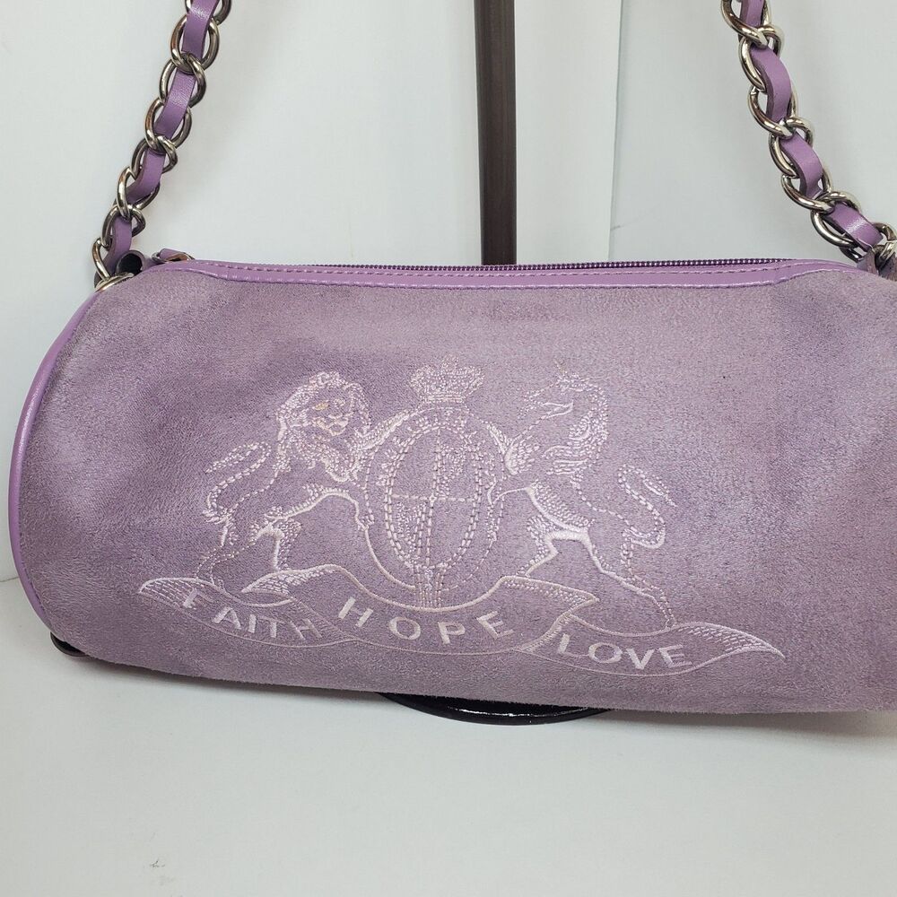 Y2K Purple Lavender Faux Suede Shoulder Bag Purse 10x6x4 90s Street Summer - Picture 2 of 8